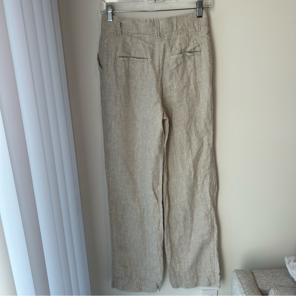 Reformation 100% Linen Pants Oatmeal Size 0 - Picture 7 of 15